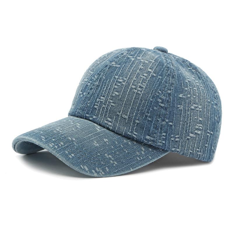 Herbst Winter Denim Baseball Kappe Frauen Jacquard Kappe Im Freien Sonnenschutz Hut Pferdeschwanz Panama Kappe