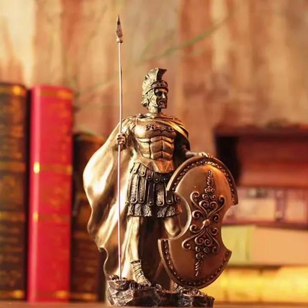 

Европейская Винтажная Бронзовая Римская Броня Спартанский Воин Статуэтка Средневековое Смоляное Рукоделие Украшения Винтажные Домашние Сувениры Фигурка