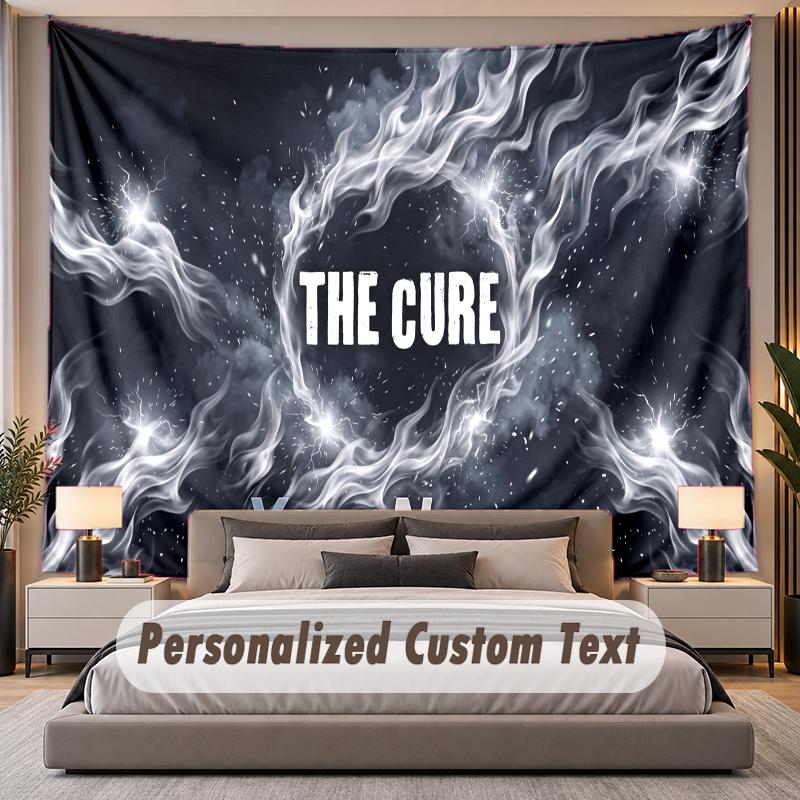 Custom Name Text Tapestry The Cure Personalized Polyester Wall Tapestry For Bedroom And Room