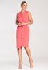 Elegant Midi Dress - Midi Dress with Belt - Coral Dress M1066 Size M