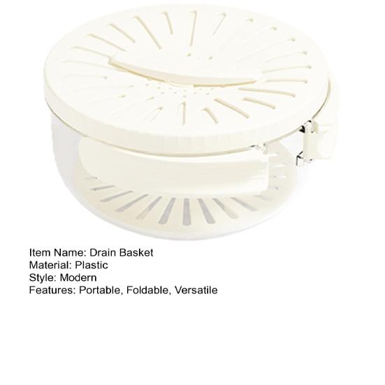 Drain Basket Multifunctional Fruit And Vegetable Strainer with Handle Covered Storage Container for Kitchen