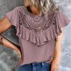 Elegant Women's Summer Blouses Fashion New Casual Woman Tops Women Shirt Blouse Chemise Femme Lace Blusas Top Female Mujer