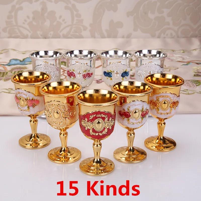 Weinglas Schnapsglas Metallglas 20ml bis 50ml Retro Kreativ Kleine Likörschale Gold Europäischer Stil Hochwertig Essen Bar Barzubehör Geschenke