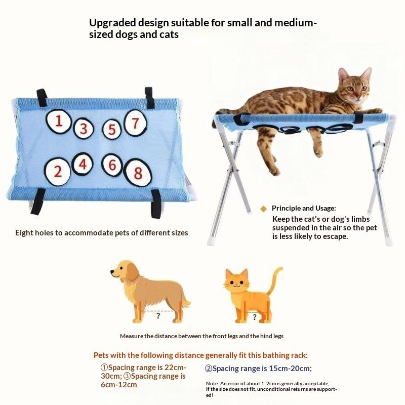 Supporto a amaca per toelettatura animali domestici Pieghevole Acciaio Inossidabile Cane Gatto Taglio Unghie Imbracatura per Uso Domestico Toelettatura Animali Domestici