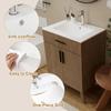Gabinete de Banheiro de 24" com Cuba, Conjunto de Gabinete com Duas Portas de Armário com Fechamento Suave, Conjunto Moderno de Gabinete Único para Banheiro, Personalizado