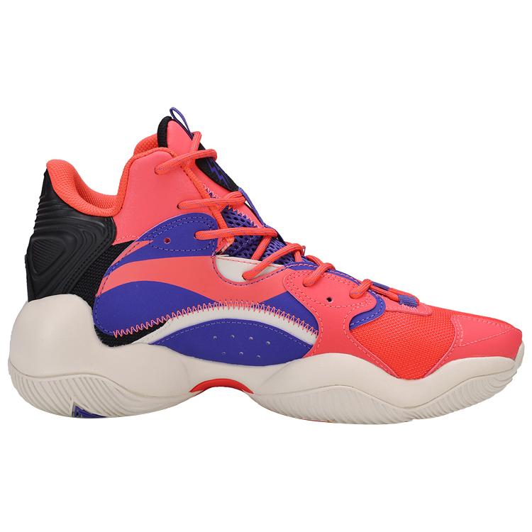 New LiNing Power 6 V2 Cushioning Support Coverage Mid top Basketball Shoes Men's Red Black Purple ABAQ005-1