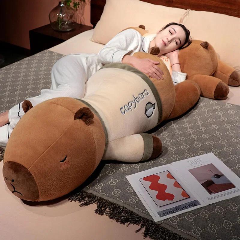 75Cm Kawaii Kapibala Plush Toy Capybara Animal Soft Stuffed Toy Capibala Cute Exquisite Doll Kids'S Pillow Gift Decoration
