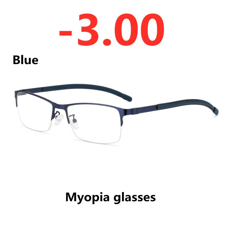 Ochelari pentru miopie anti-lumină albastră Ramă Femei Bărbați Metal Student Finisat Ochelari miop -0,5 -1 -1,5 -2 -2,5 -3 -3,5 La -6