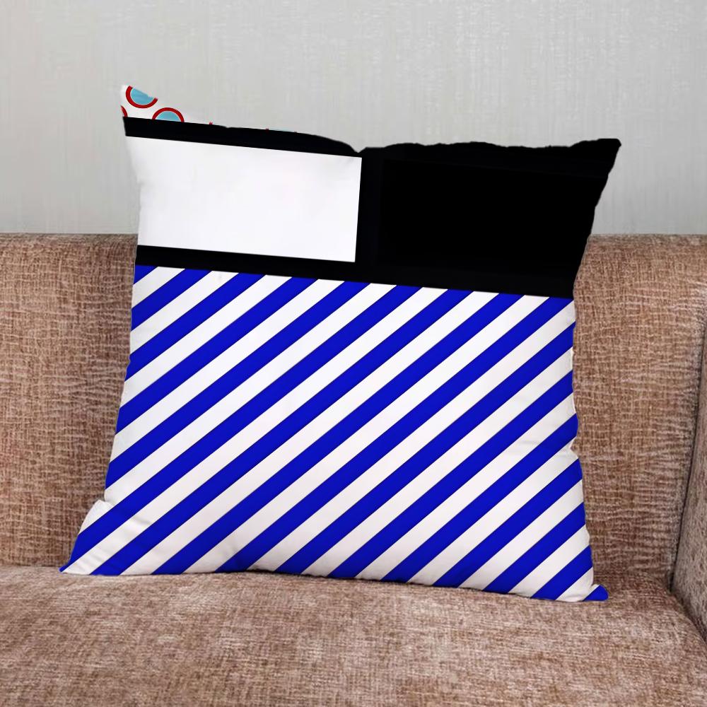 Mondrian Color Square Art Pillow Case For Home Bedroom Car Office Decoration Living Room Sofa Cushion Cover Suitable