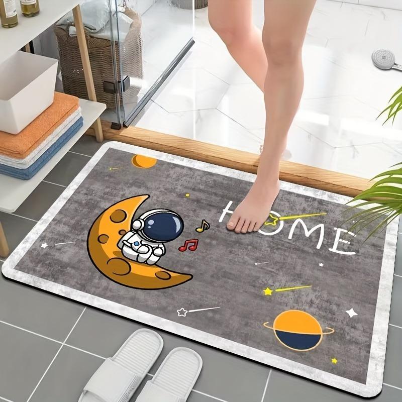 Cartoon Astronaut Bath Mat Diatom Mud Toilet Bathroom Floor Doormat Super Absorbent Kitchen Rug Non Slip Carpets Home Room Decor 30x40cm-Diatom mud