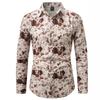 Men S Long Sleeve Floral Print Casual Stretch Shirt