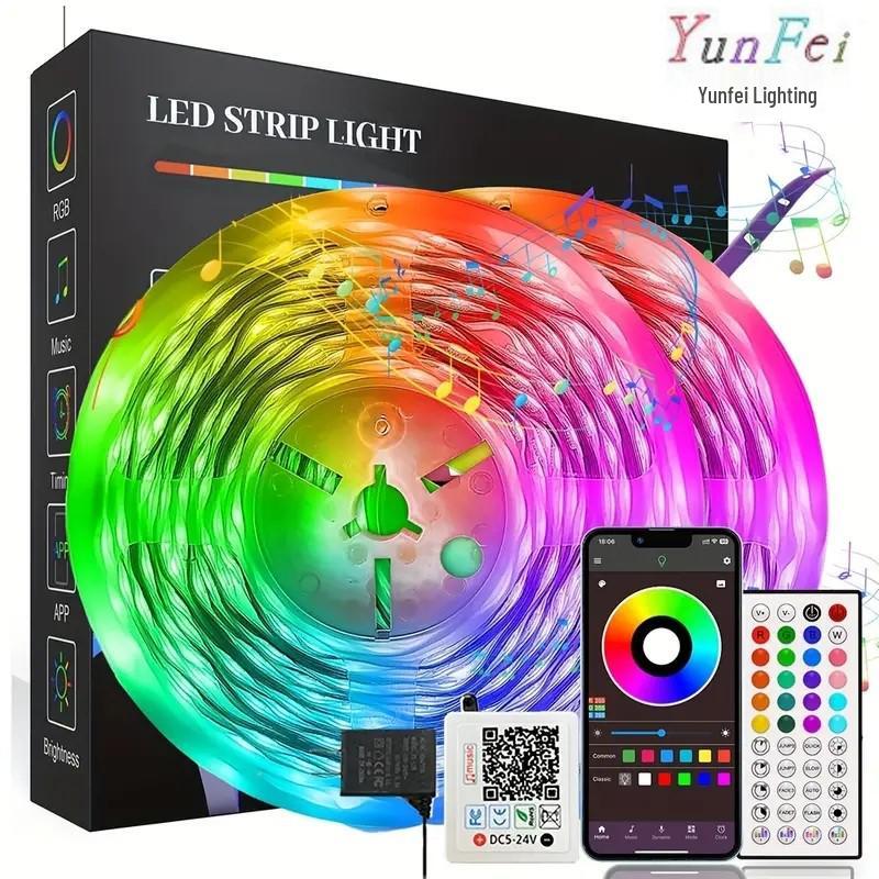 Kit 24V 3535 RGB LED Ambient Light Strip with 44-Key Bluetooth Music Control