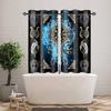 Viking Blackout Curta Scandinavian Pirate Totem Printed Curtain Room Darkening Ancient Mythology Tree of Life Window Treatments for Bedroom Living