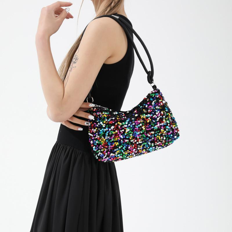 Trendy 2024 Spring Evening Party Sequin Shoulder Bag Street Fashion