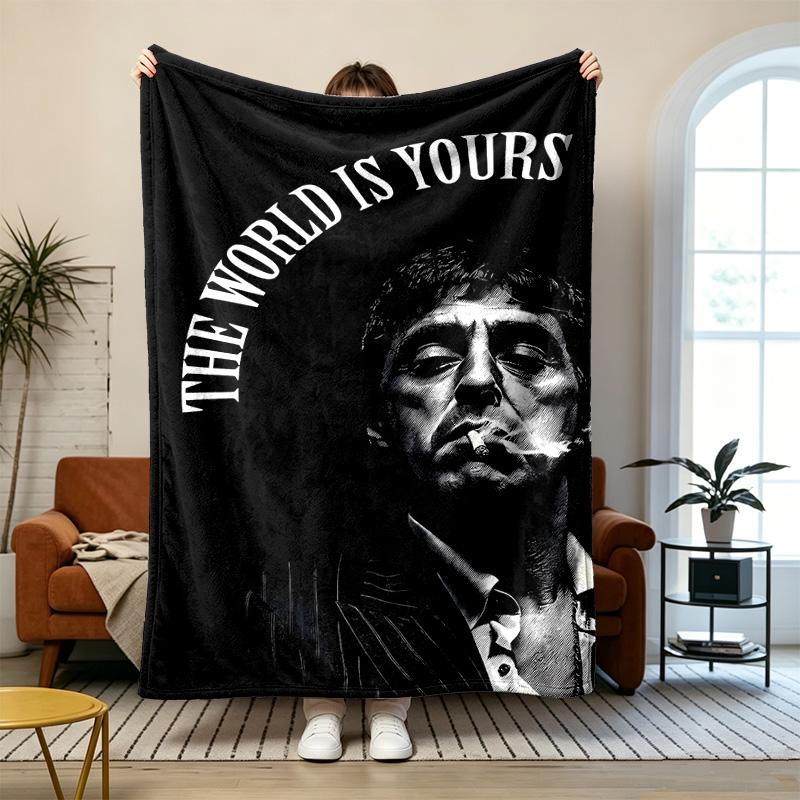 Scarface Soft and comfortable flannel Suitable for sofas living rooms outdoor camping travel and also makes a great anniversary gif