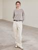 LE Cashmere Whole Garment V-Neck Knit Pullover (Gray)
