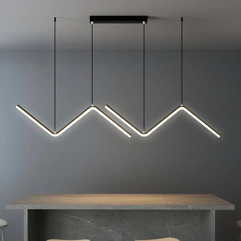 Modern LED Pendant Light For Living Room Kitchen Bar Restaurant Hanging Lamps Minimalist Long Chandelier Decor Lighting Fixtures