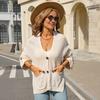 Women Oversized Button Down Cardigan Knitted Long Sleeve Open Front Sweater with Pockets Casual Fall Outerwear Coat