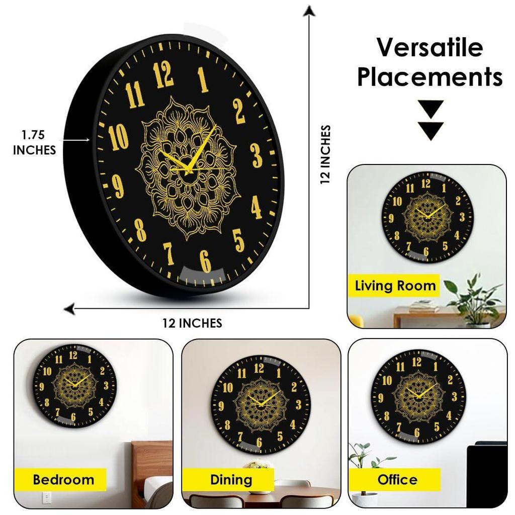 Big Decorative Designer Latest and Stylish Glass Digital Wall Clock Suitalbe for Living Room Hall Bedroom, Silent Non Ticking and Noiseless Clock,