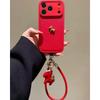 Lunar New Year Lychee Pattern Gold Horse Phone Case for iPhone 17 Pro Max, 16, 15 Pro with Lanyard