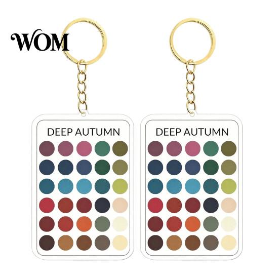Personal Color Palette 2Pcs Keychain Pendant, Clear Acrylic Season Analysis Swatches Spring Summer Fall Winter Colors Keychain, Card, Gifts