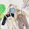 Foreign Trade Order Pm Brand Suspender-Style Faux Two-Piece Newborn Baby Romper Corduroy Jumpsuit for 1-Month-Old Baby 70-80