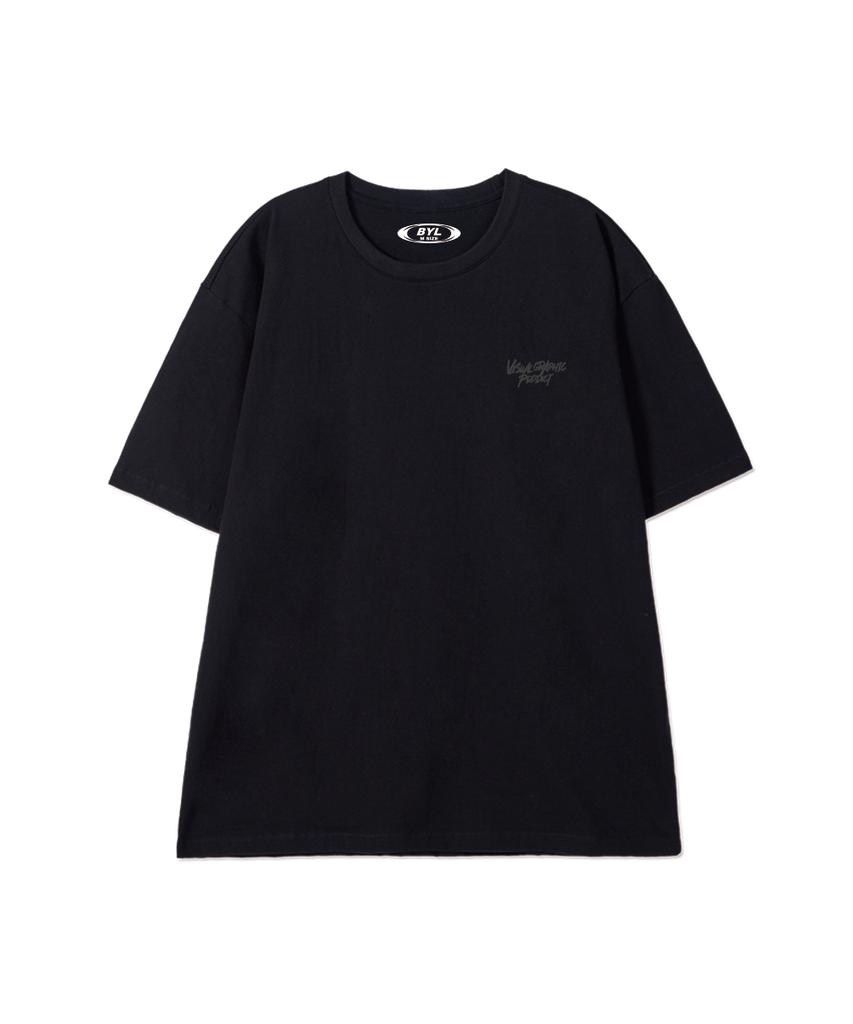 BY.L Graffiti Logo Short Sleeve T-Shirt Black Charcoal