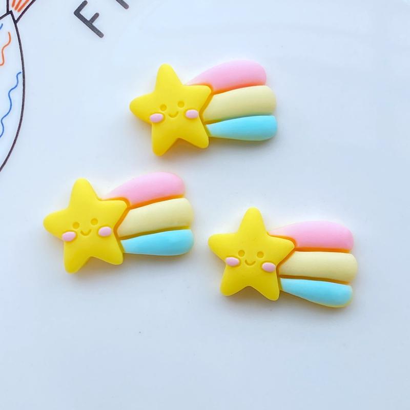 12Pcs New Mixed Mini Rainbow / Sun / Meteor Flat Back Resin Scrapbooking DIY Jewelry Craft Decoration Accessorie Q03