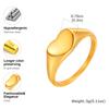 Chunky Matte/Gloss Heart-shaped Seal Ring for Women,Gold Color Stainless Steel Stamp Rings,Minimalist Jewelry Gifts
