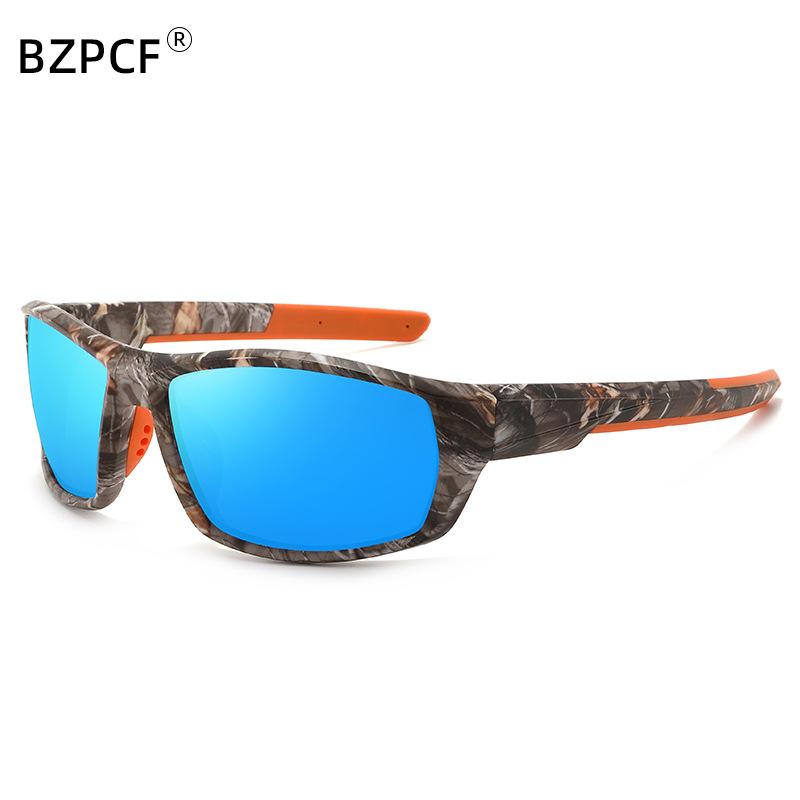Sports polarized sunglasses, square frame camouflage cycling sunglasses