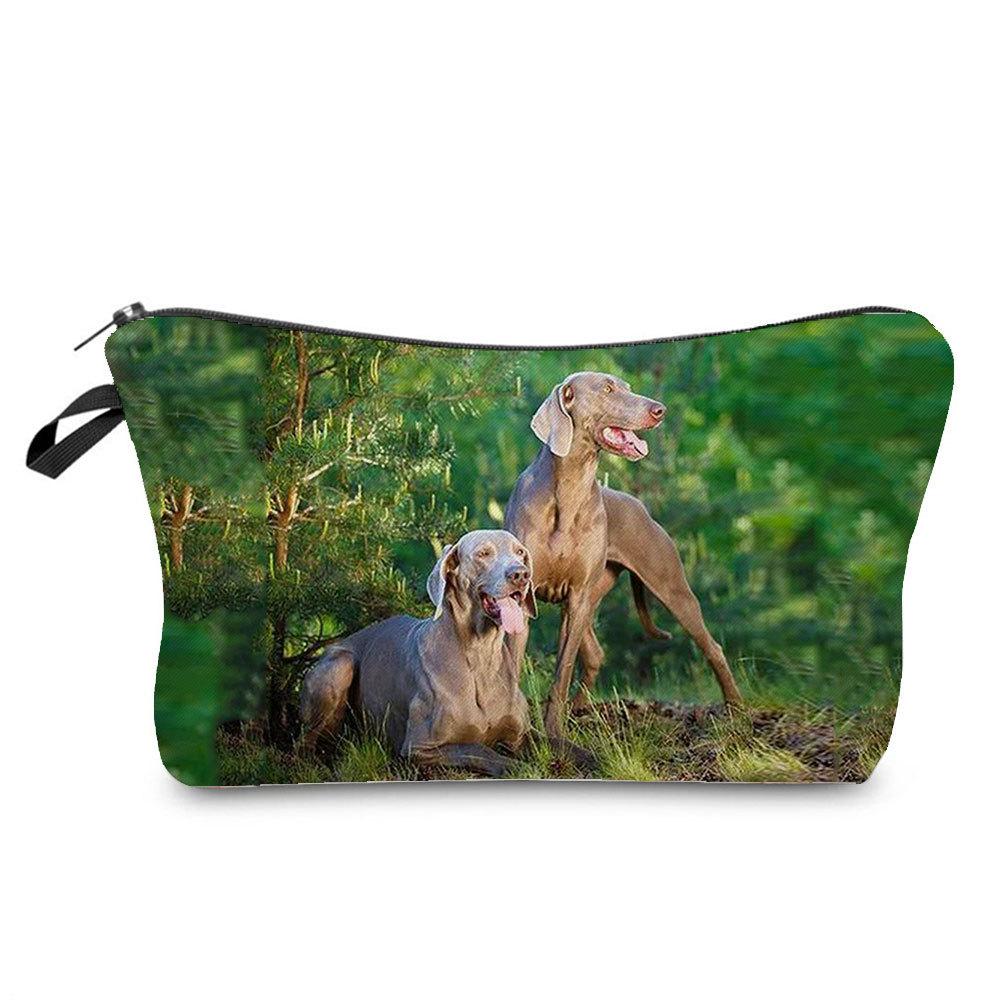 Women Dog Print Cosmetic Bag Toiletries Organize Travel Storage Case 6873