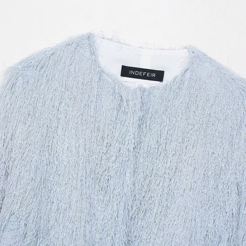 Kaslead New Women clothes Western Style Fashion Simple Decorated Tassel Jacket 8376857 406