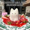 1pcs Cat Milk Pudding Silicone Mold Halloween Jelly Bowl Cake Cute Cake White Cold Ice Powder Mold Cake Decoration Accessories