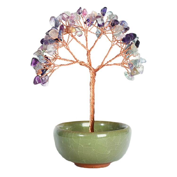

Gemstones Bonsais Tree Miniature Crystal Money Tree Ornament for Fengshuis Enthusiasts Seek Wealth and Positive Energy