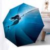 Mermaid, Ocean Themed Automatic Opening and Closing Umbrella, Brightly Colored 8-rib Portable Umbrella, Suitable for Men and Women, A Perfect Gift for