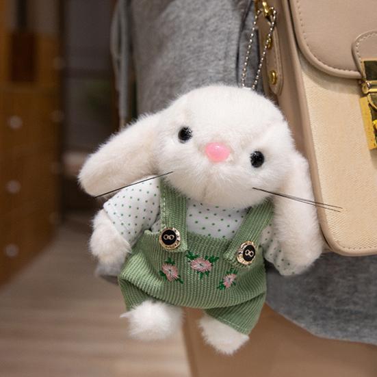 Bunny Plush Keychain 14cm Soft Stuffed Rabbit Pendant for Bags Keys Cute Spring Gift for Girl Women Collectors
