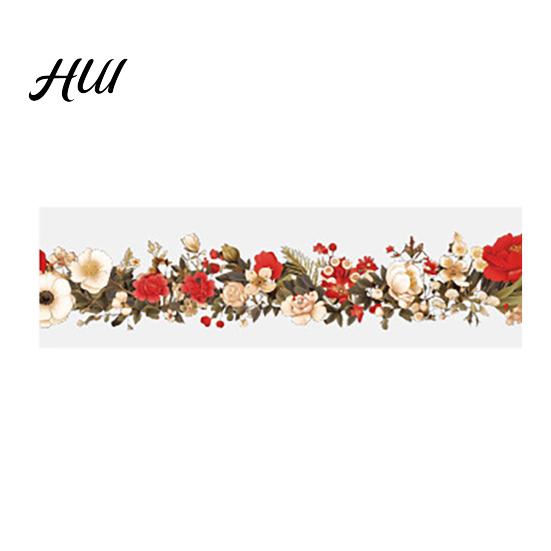 Scratch-resistant Tape Floral Washi Tape, Vintage Flower Pattern PET Decorative Healing Color for Junk Journal Supplies, Scrapbooking, DIY Crafts,