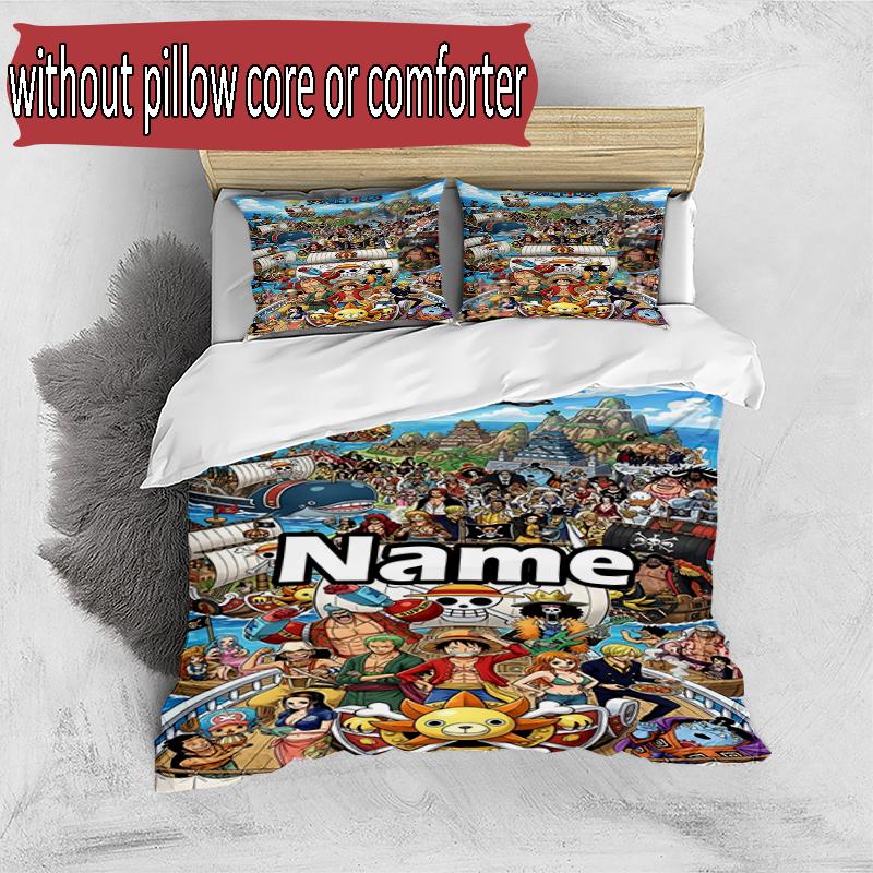 3pcs Duvet Cover Set (1*Duvet Cover + 2*Pillowcase, Without Core), Custom Name One Piece Pattern Bedding Set, Home Bedroom Decor Gift