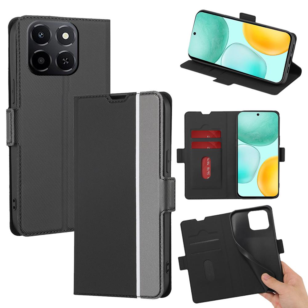 For Honor X6c 4G Case Card Holder Twill Texture Leather Phone Cover