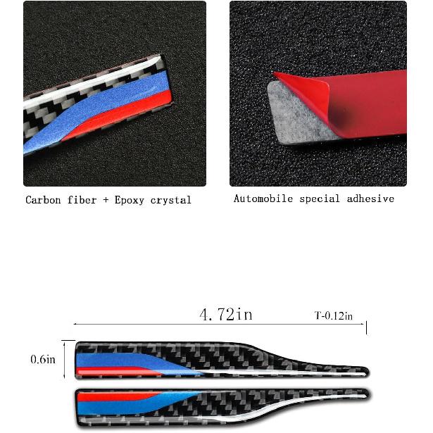 2PCS Universal Rearview Mirror Protector Sticker Anti Collision Strips Carbon Fiber Decal Trim fits for BMW X1 X2 X3 X4 X5 X6 1 2 3 4 5 6 7 Series
