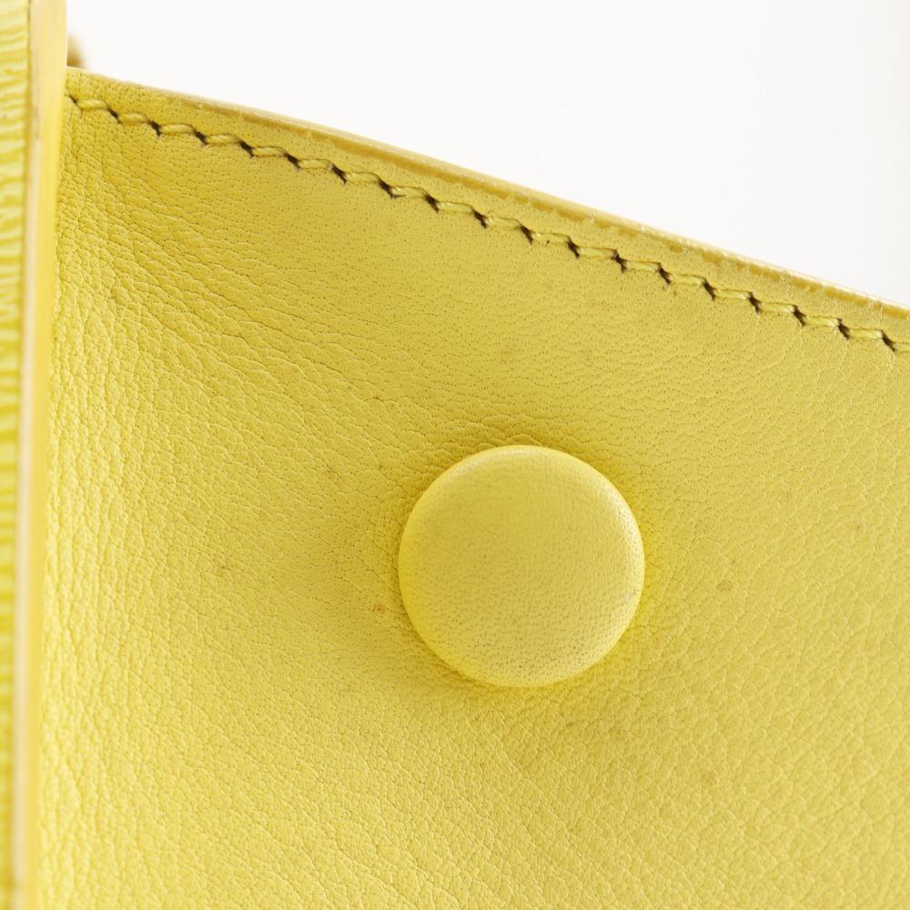 CELINE Trapeze Small Handbag 174683 yellow Calfskin Women Used