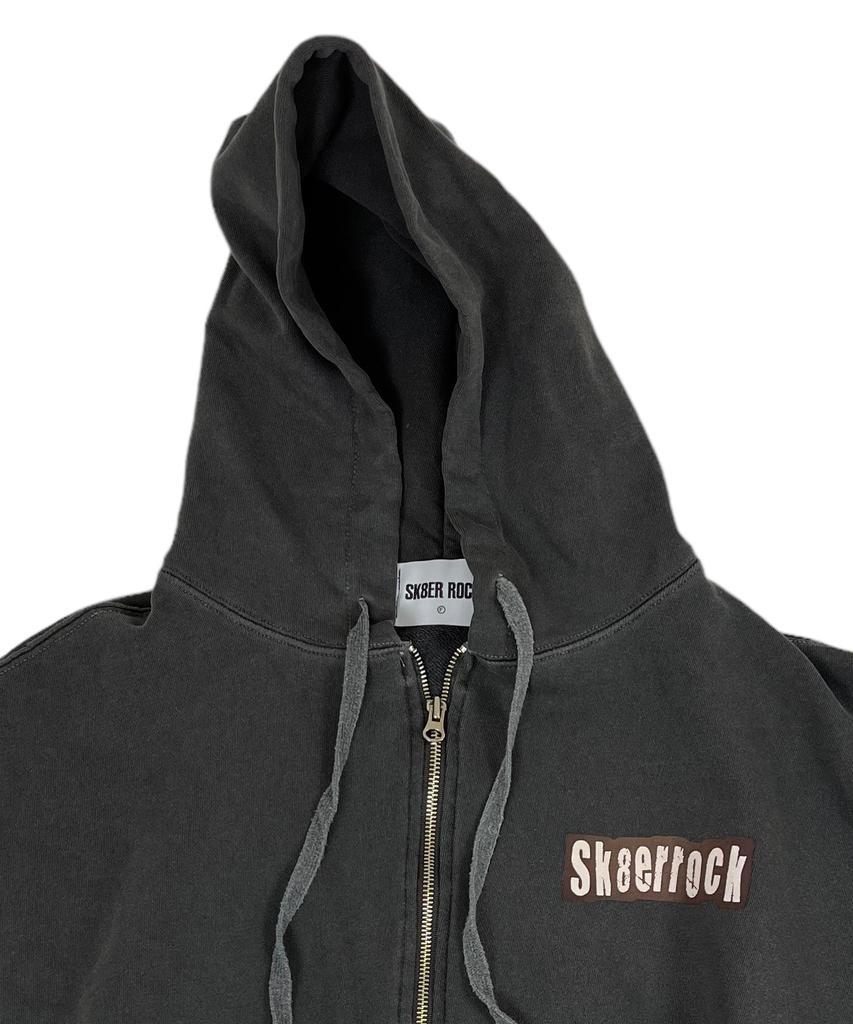 Sk8Er Rock Pigment Hood Zip-Up Vest Stone Charcoal