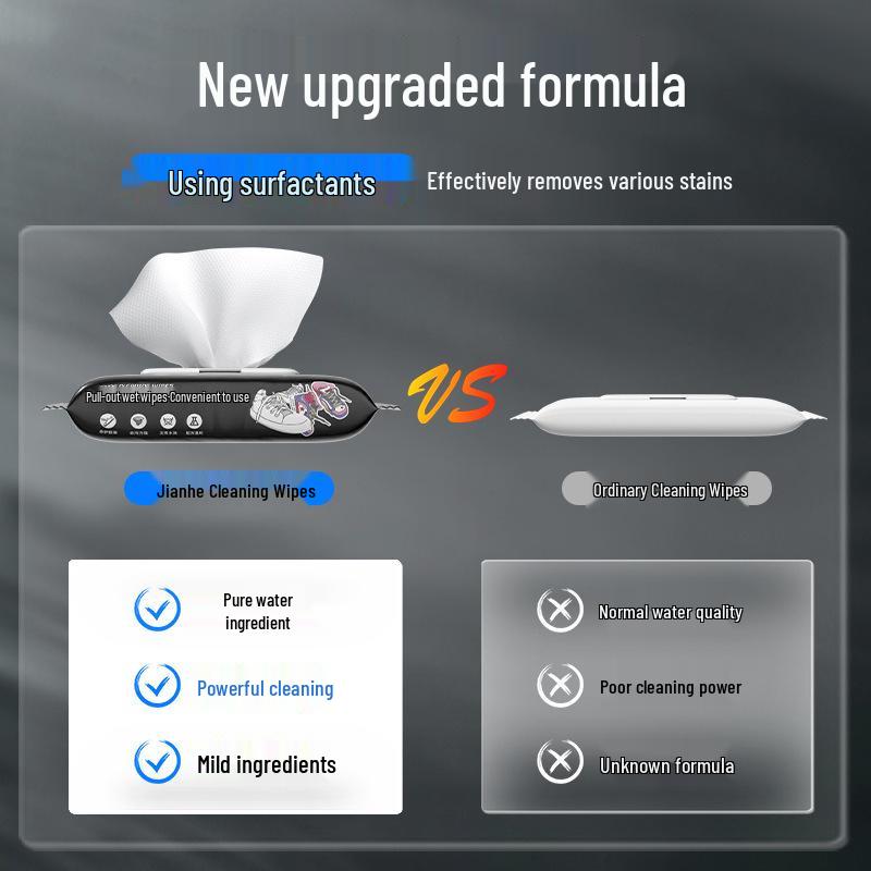 Lazy Person Shoe Cleaning Wipes – 30 Count No-Water Wet Wipes for Quick Cleaning of White and Leather Shoes