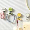 Wall Mounted Vacuum Suction Cup Double Hook No-Drilling Key Towel Hanger Hook For Bathroom Kitchen Removable Storage Hook
