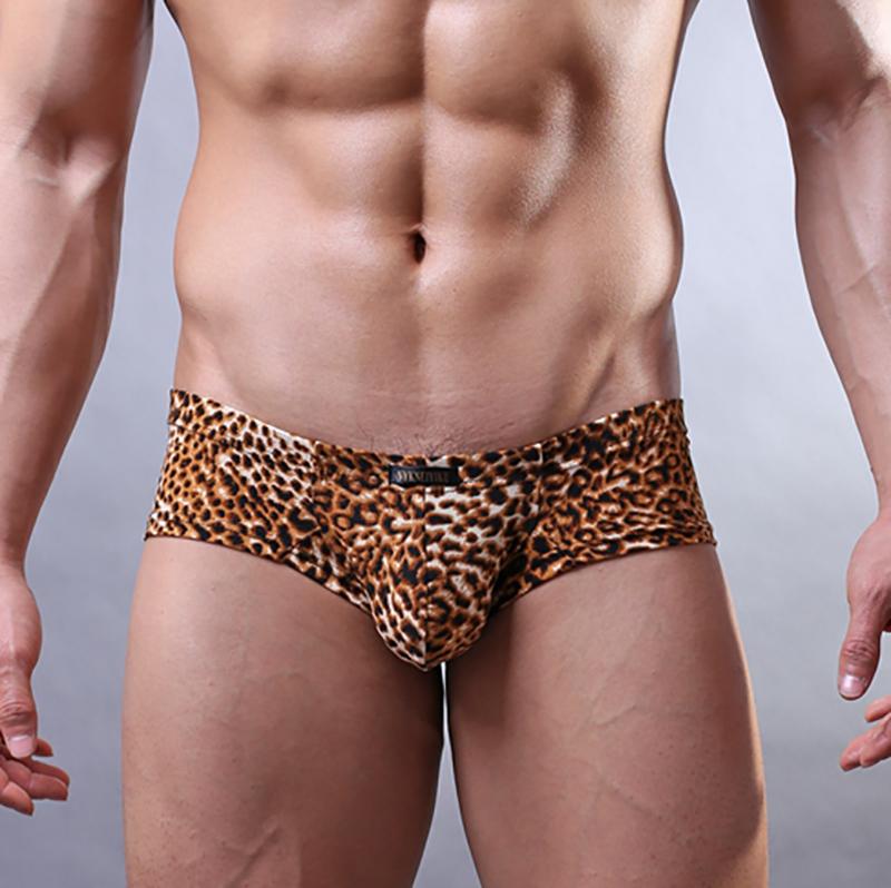 Leopard Print Low - Rise Men's Briefs With U - Convex Design For Sexy Look & Body Shaping Factory Direct Supply