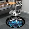 1pc Wolf Head Chair Carpet for Office, Round Non-Slip Durable Large Size Office Carpet, Suitable for Office, Beautiful Decoration