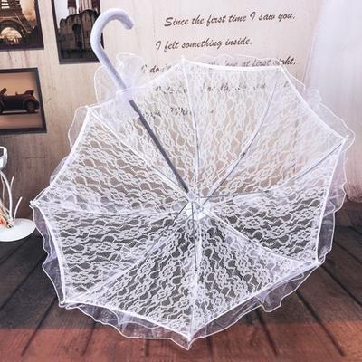 Hollow Out Craft Lace Floral Umbrella Embroidery Parasol Long Handle Umbrellas Lace Bridal Umbrella