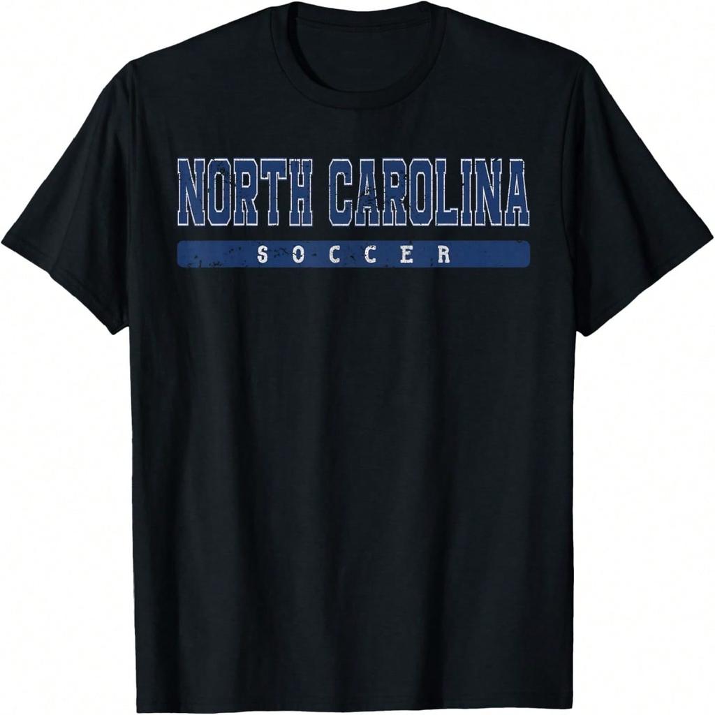 North Carolina Soccer Blue Vintage Text T-Shirt