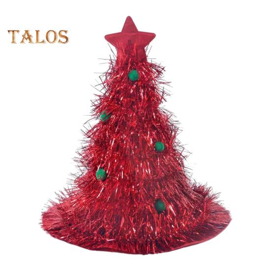 

Рождественская шапка в форме рождественской елки, звезда, плюшевый шар и блестки, декор для фото, реквизит для выступления на сцене, новогодний головной убор для вечеринки, костюм красный