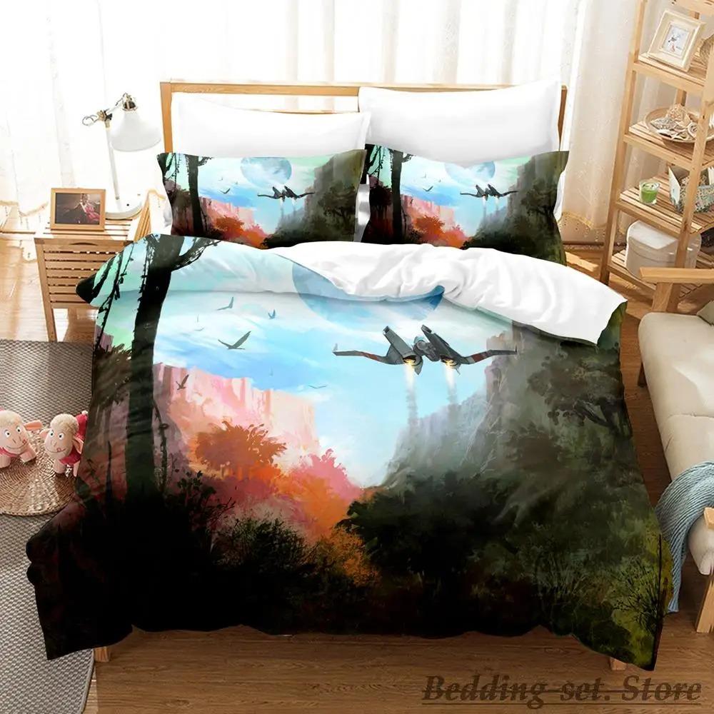 No Man's Sky Bedding Set Single Twin Full Queen King Size Bed Set Adult Kid Bedroom Duvetcover Sets Anime Parure De Lit Bed